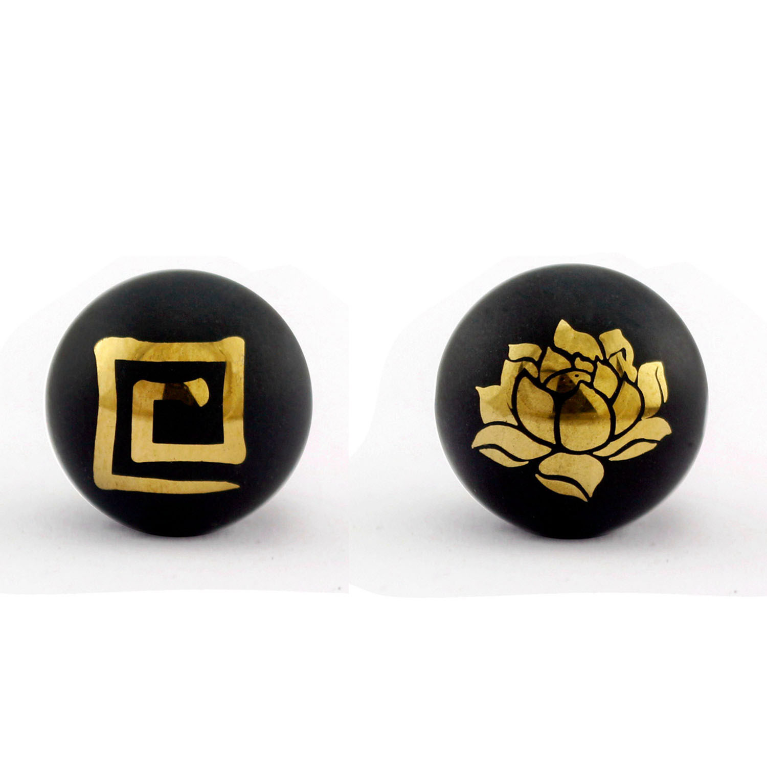 Black Onyx-Lotus Pattern+Gold-A05 Double-sided Pat