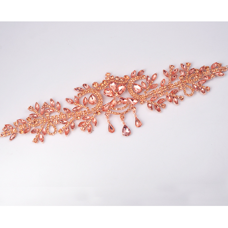 5:cor de rosa banhado a ouro com strass rosa