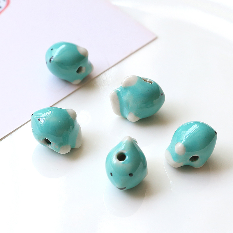 4# blue-green fish 13x16mm