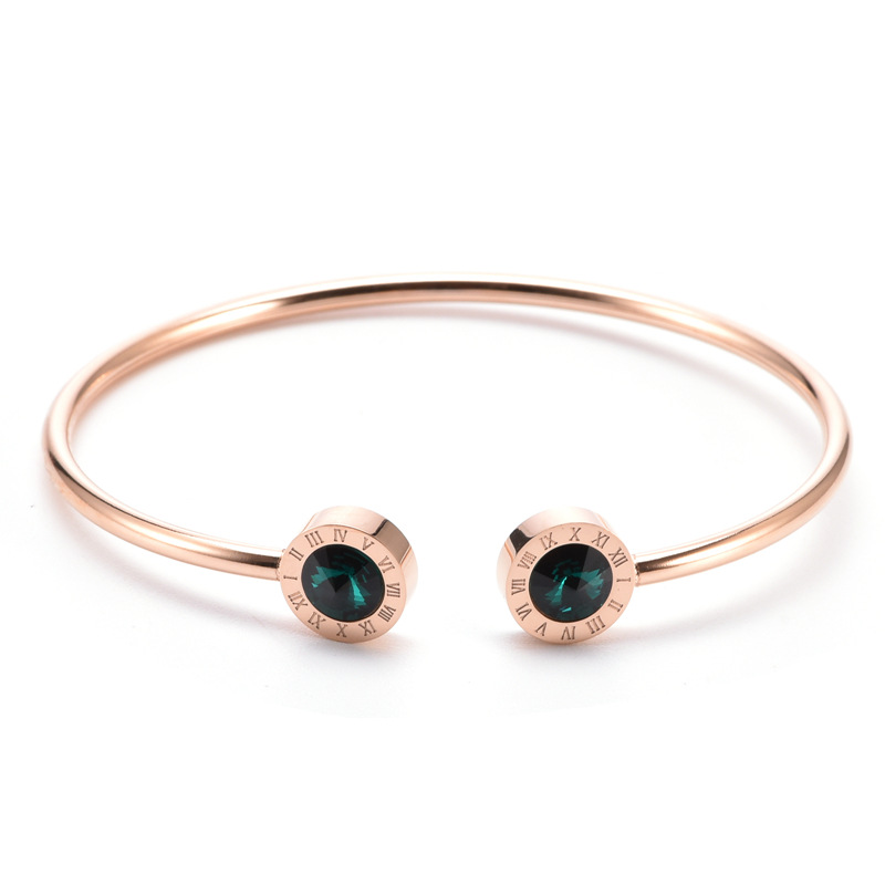 Dark green zircon - Rose gold