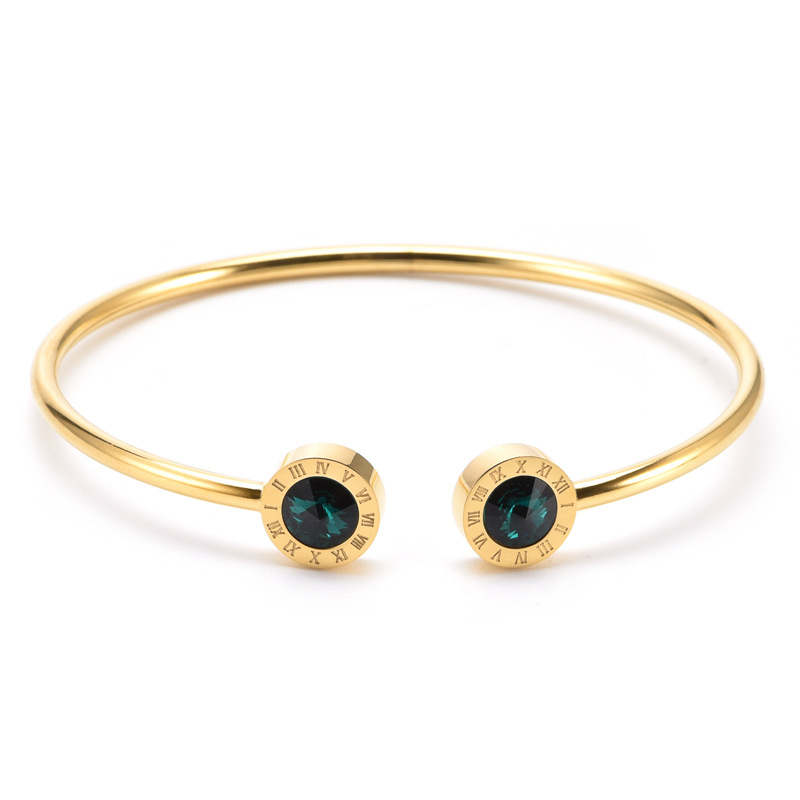 Dark green zircon - gold