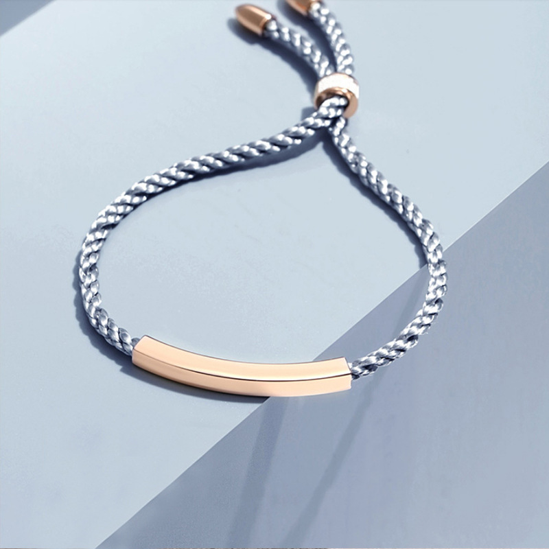 Grey Rope Rose Gold