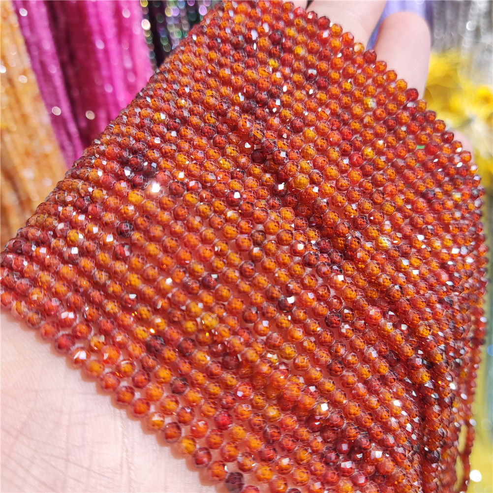 3mm orange red zircon