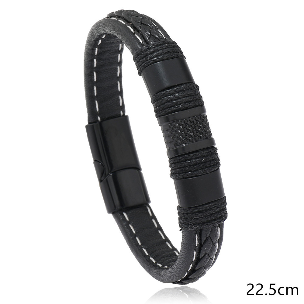 Black leather + black buckle 22.5cm