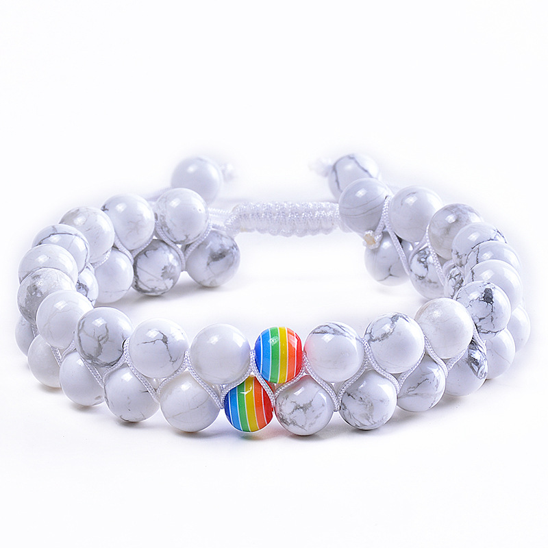 2:Double White Turquoise Bracelet