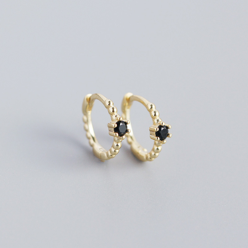 gold color plated with black rhinestone