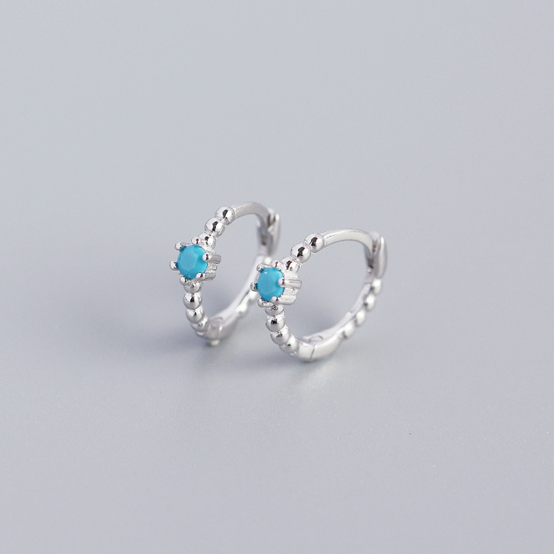 platinum color plated with blue turquoise