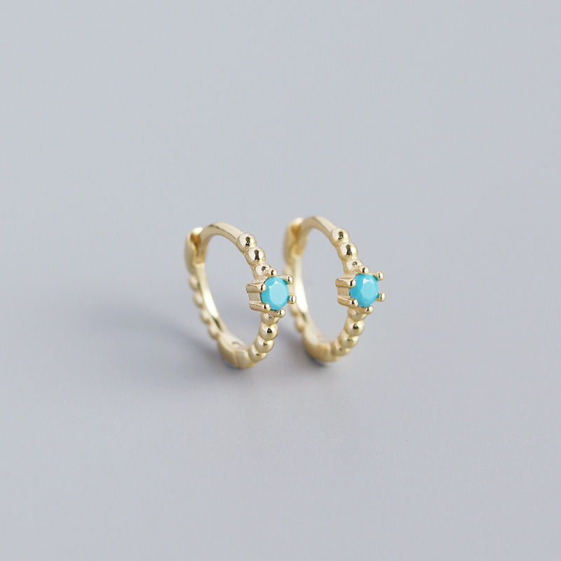 gold color plated with blue turquoise