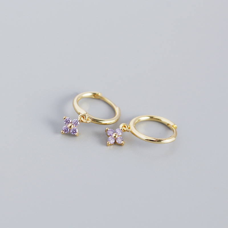 gold plated with purple CZ