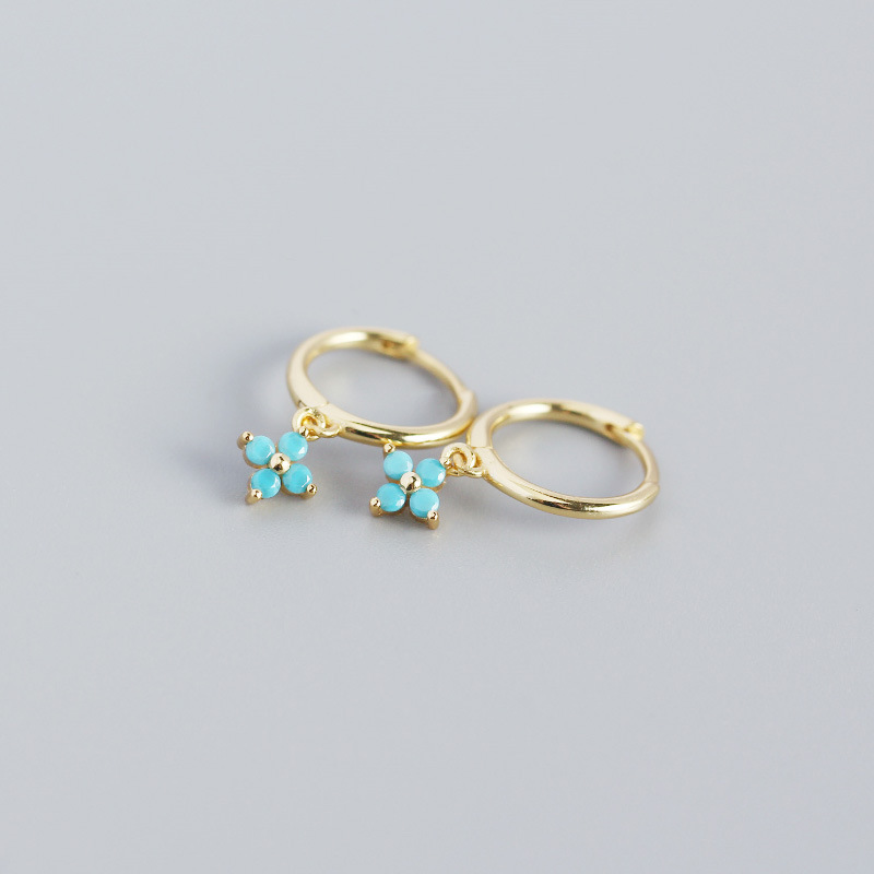 gold color with blue turquoise