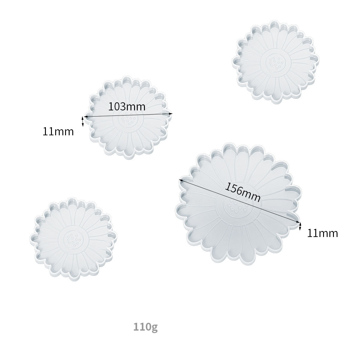 1:Daisy coaster set (1 medium   3 small)