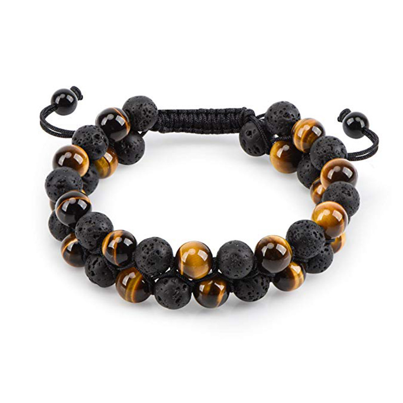 04-Yellow Tiger Eye + Volcanic Stone