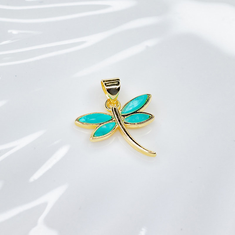 Dragonfly Green Shell 20x18mm