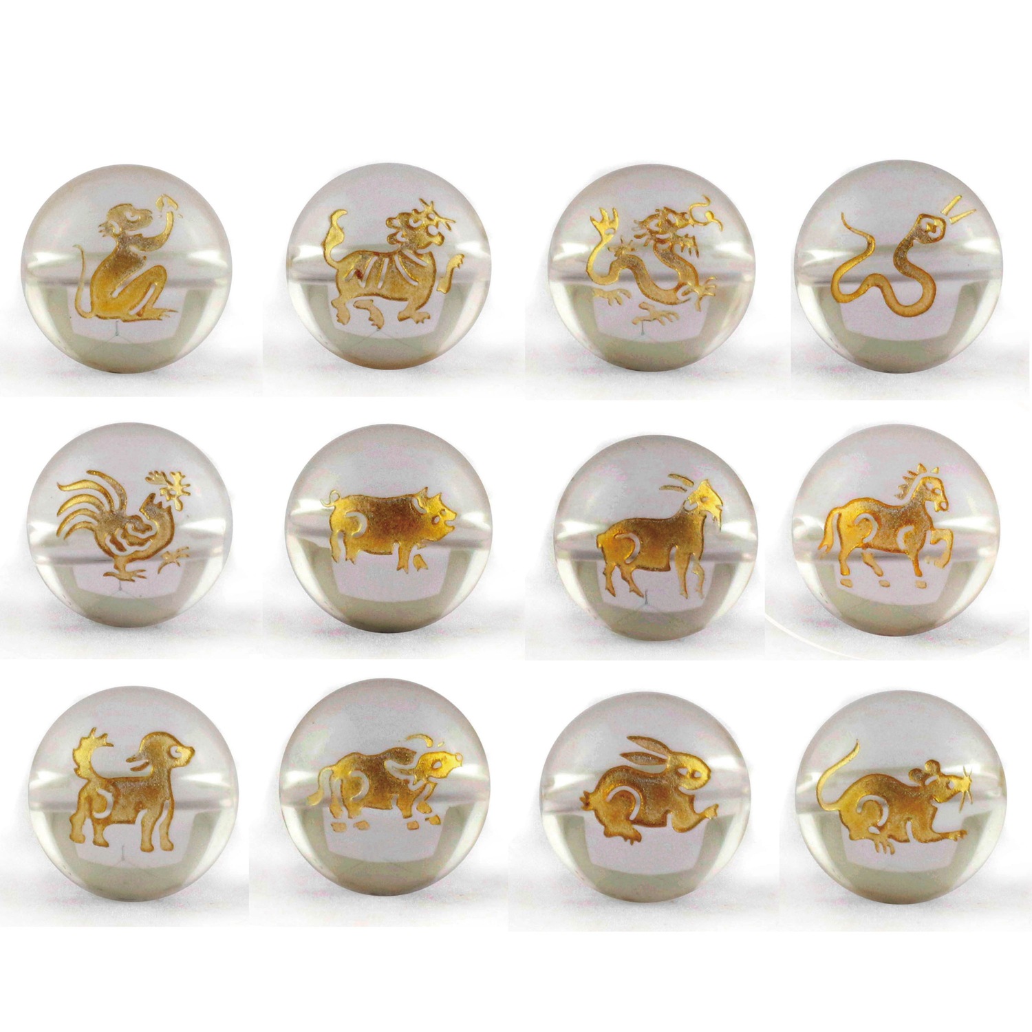 White Crystal Zodiac Set-SET Diameter 10mm