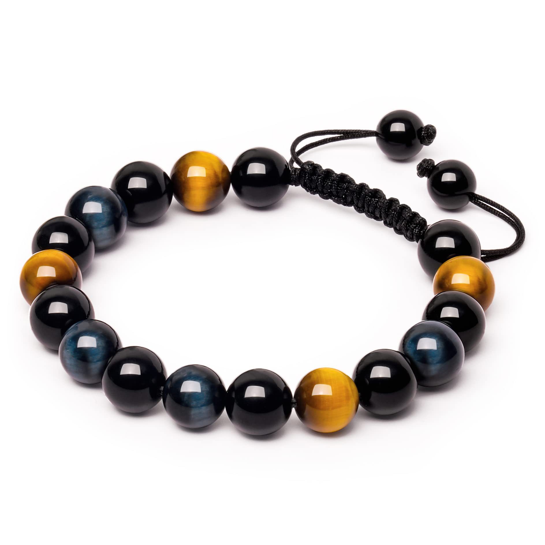 1:10MM Yellow   Blue Tiger Eye   Black Onyx