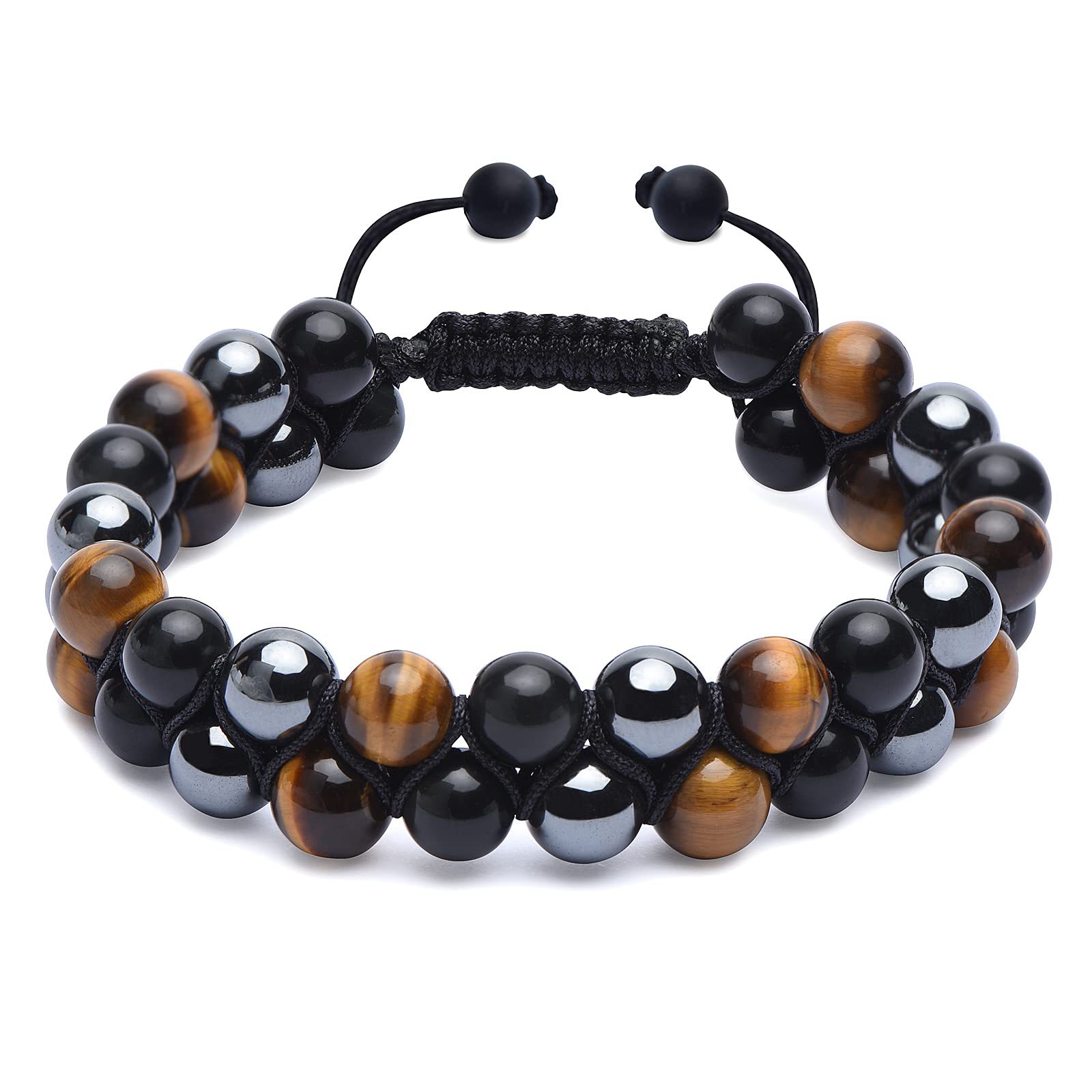 3:8MM Yellow Tiger Eye   Black Gallstone   Black Onyx