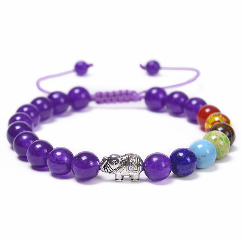 Purple Jade - Elephant Bracelet