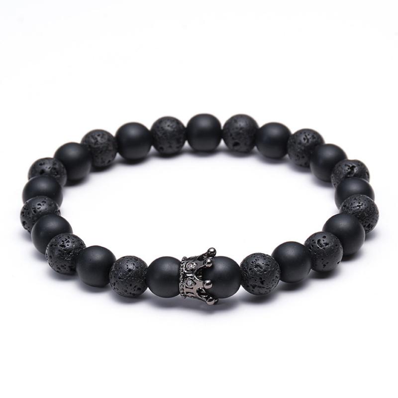 Frosted + Volcanic Stone Bracelet