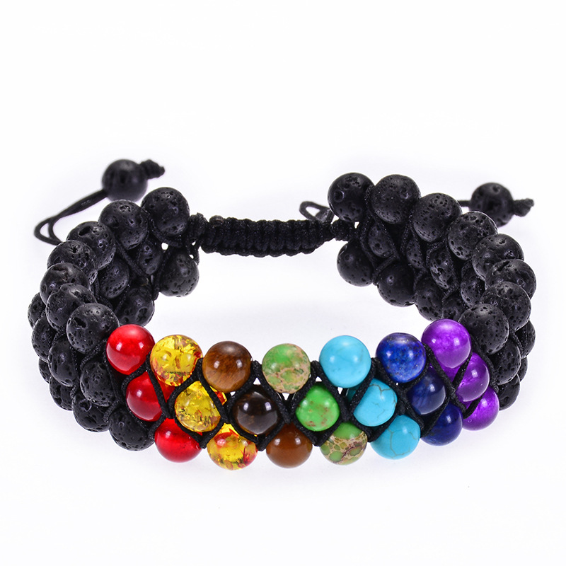 6MM-volcanic stone plus seven chakras