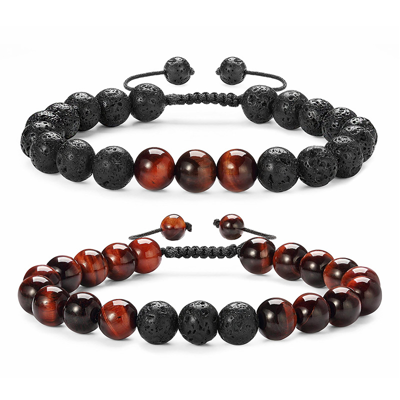 2:Red Tiger Eye Bracelet Set