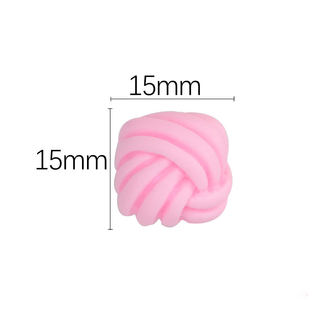 Square Yarn Ball Pink, 15x15mm