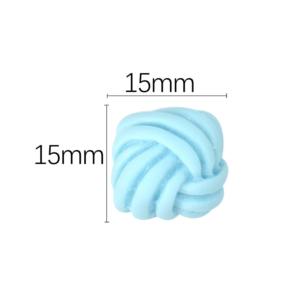 Square Yarn Ball Blue, 15x15mm