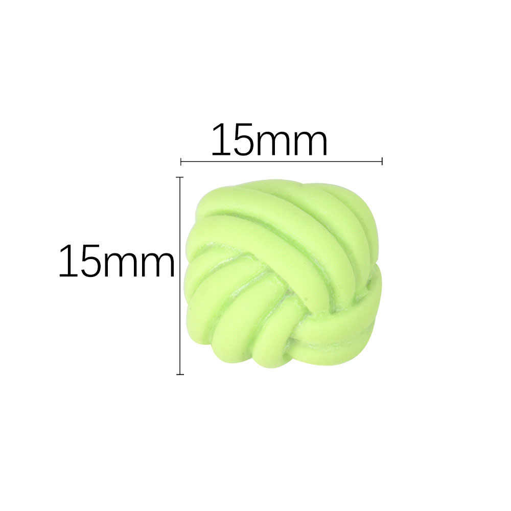 Square Yarn Ball Green, 15x15mm