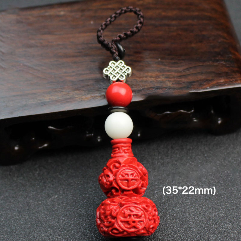 [Auspicious style] cinnabar gourd keychain