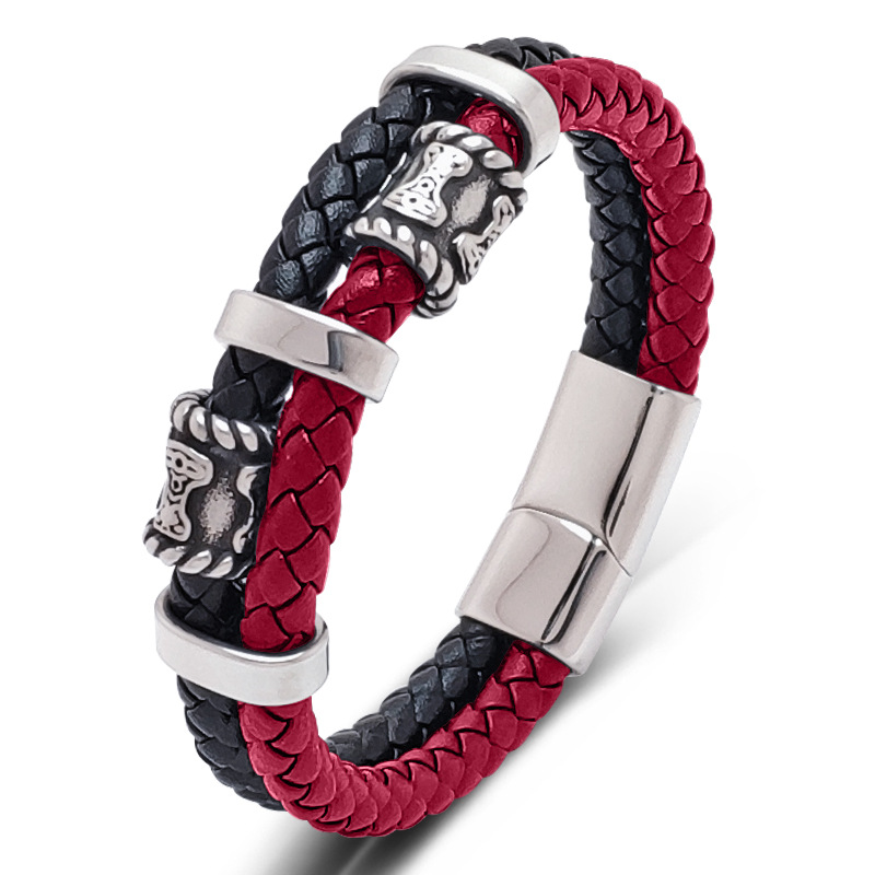 Black and red leather [steel color] inner ring 185