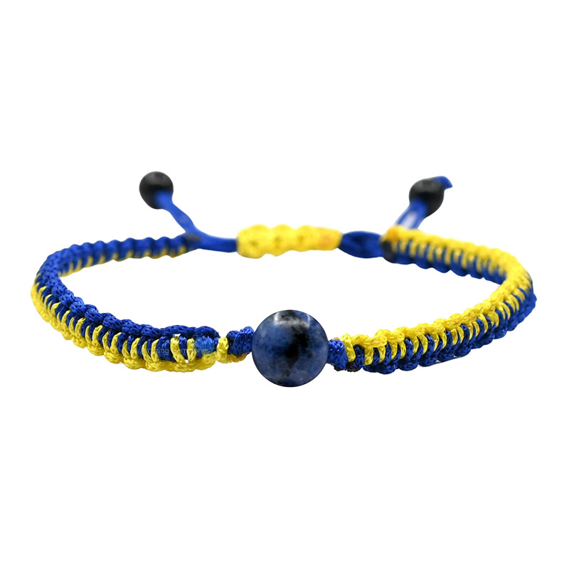 Braided single bead - blue