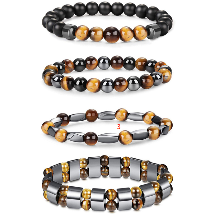 Tiger eye stone + twisted beads