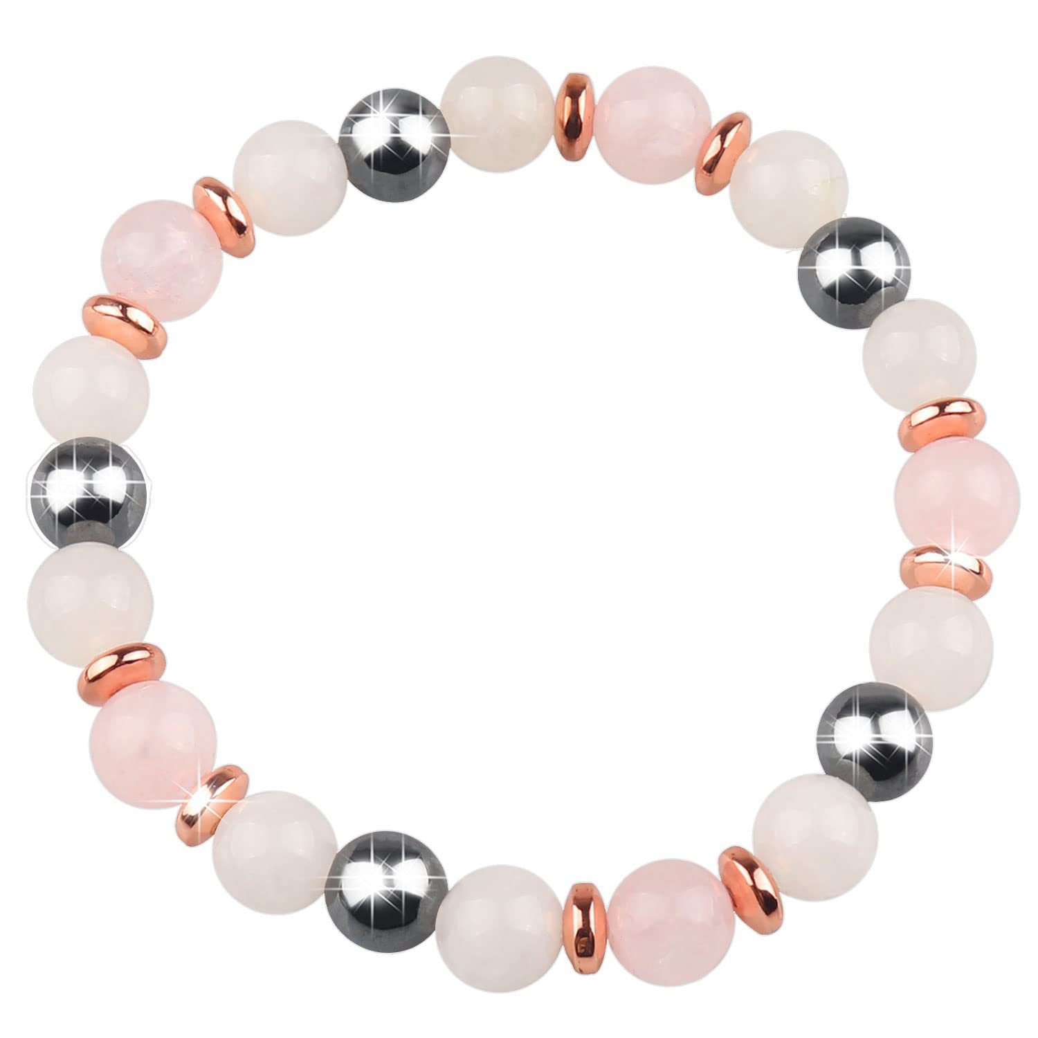 4:Pink crystal   black gallstone   white jade