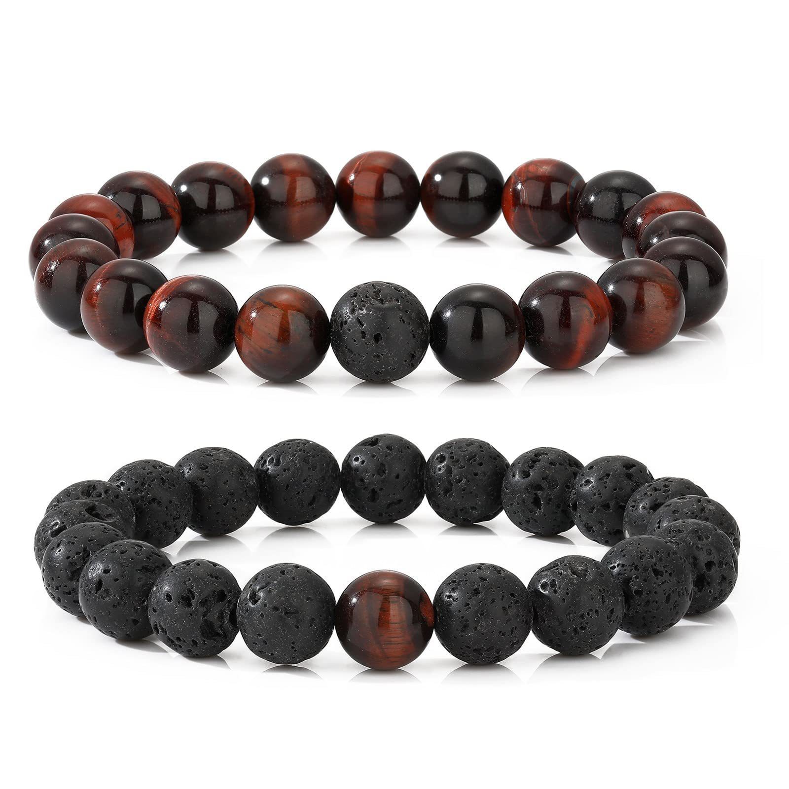 Red Tiger Eye + Volcanic Stone 1 Set