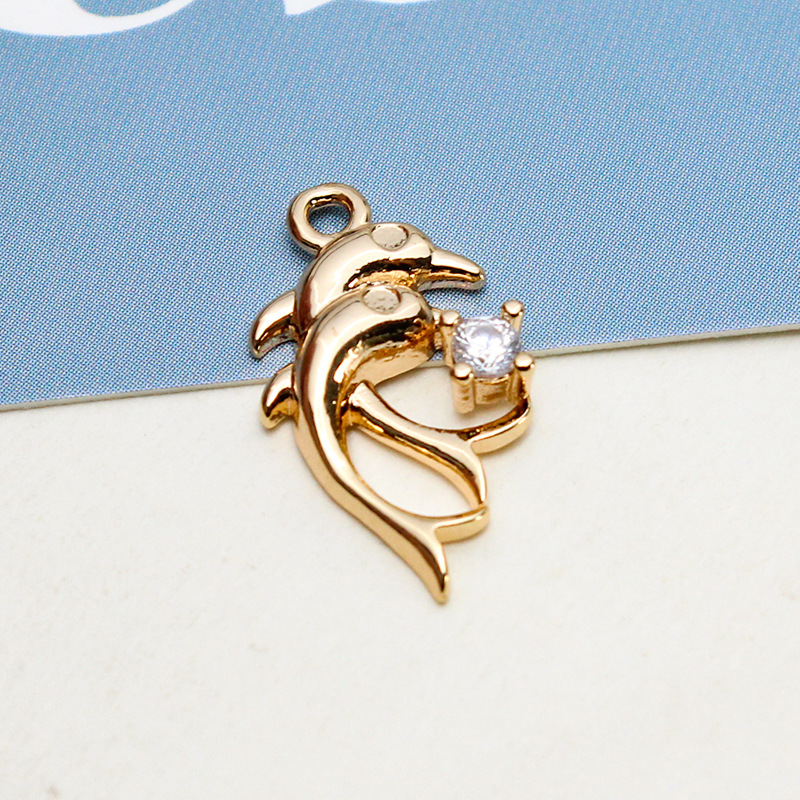 Double Dolphin Pendant 10x17mm