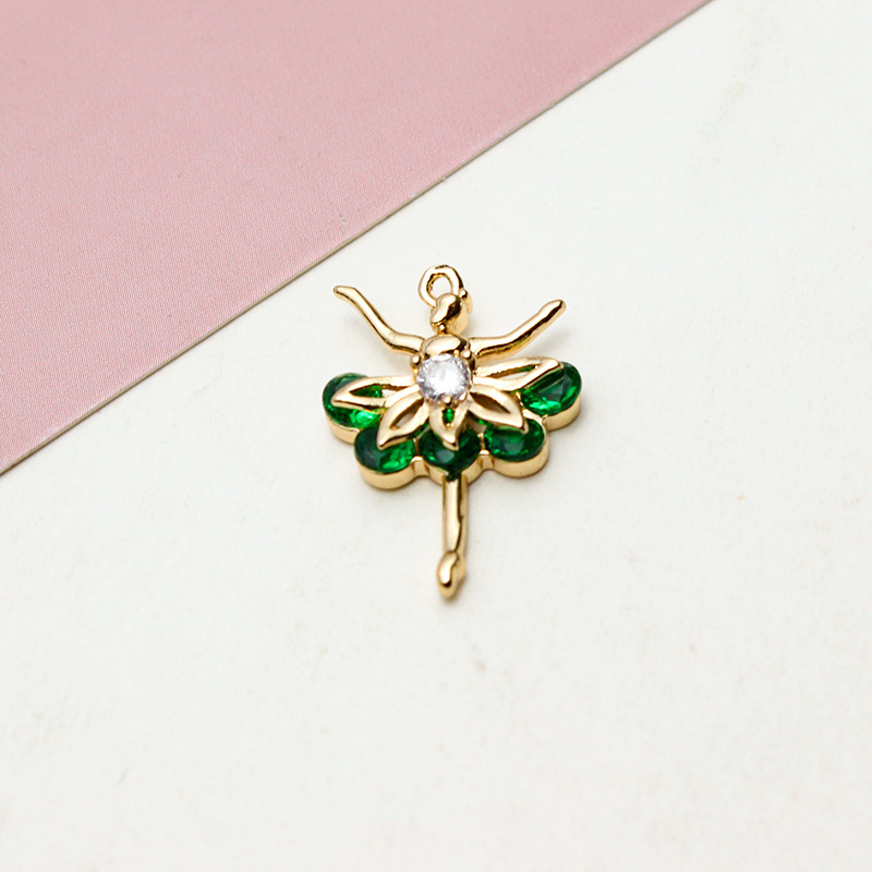 01#Green Ballet Girl 14x21mm