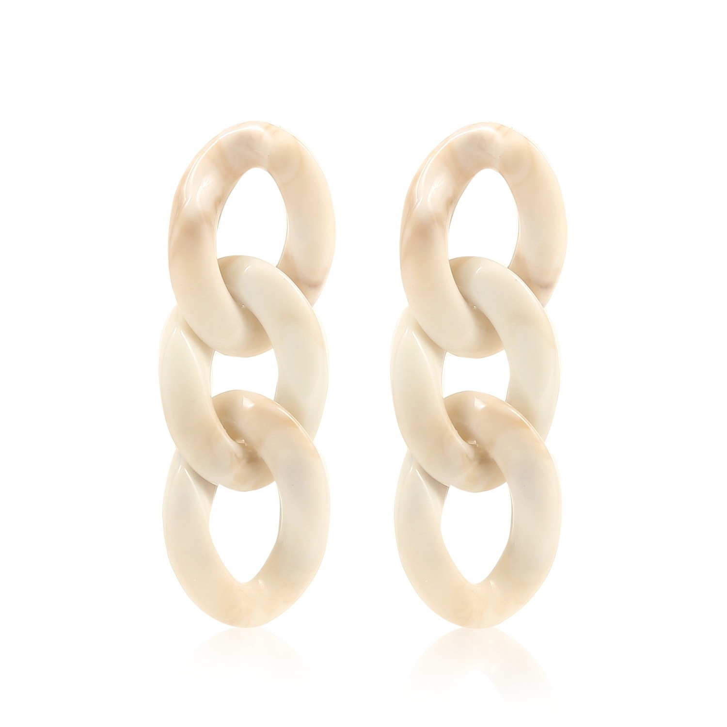 6:Beige Earrings, 60mm