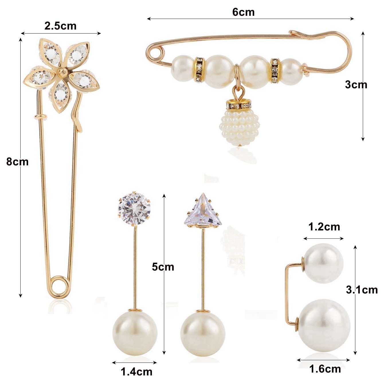 A variety of zircon 5-piece set