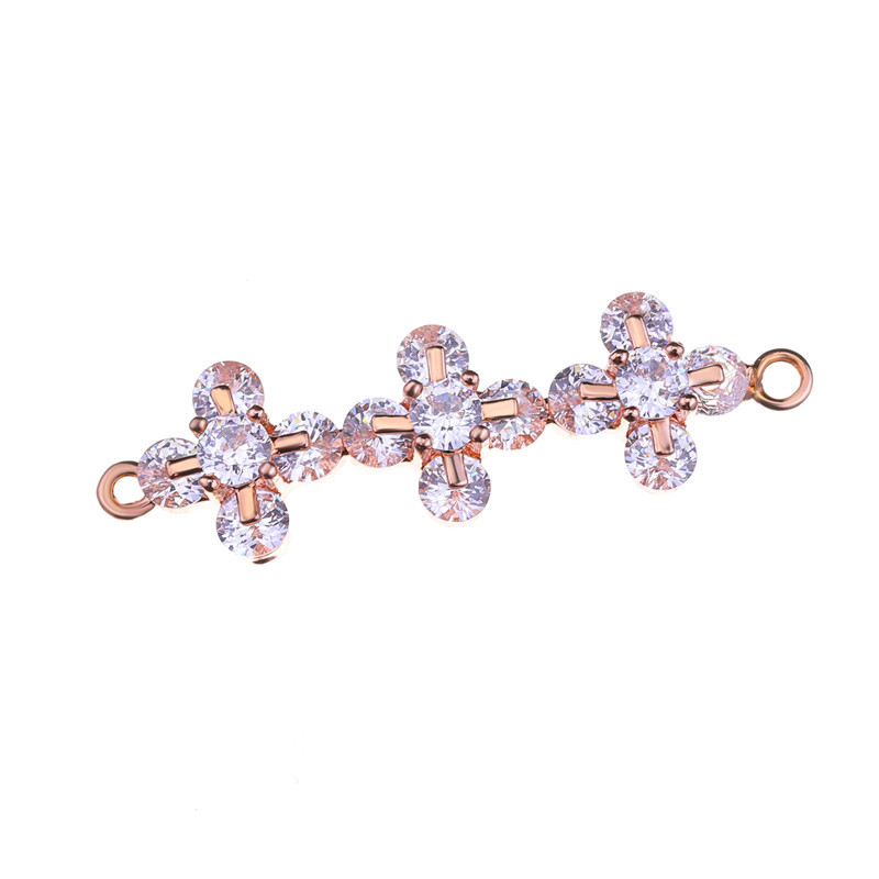 rose gold three flowers 34.56x9.8x4.8mm