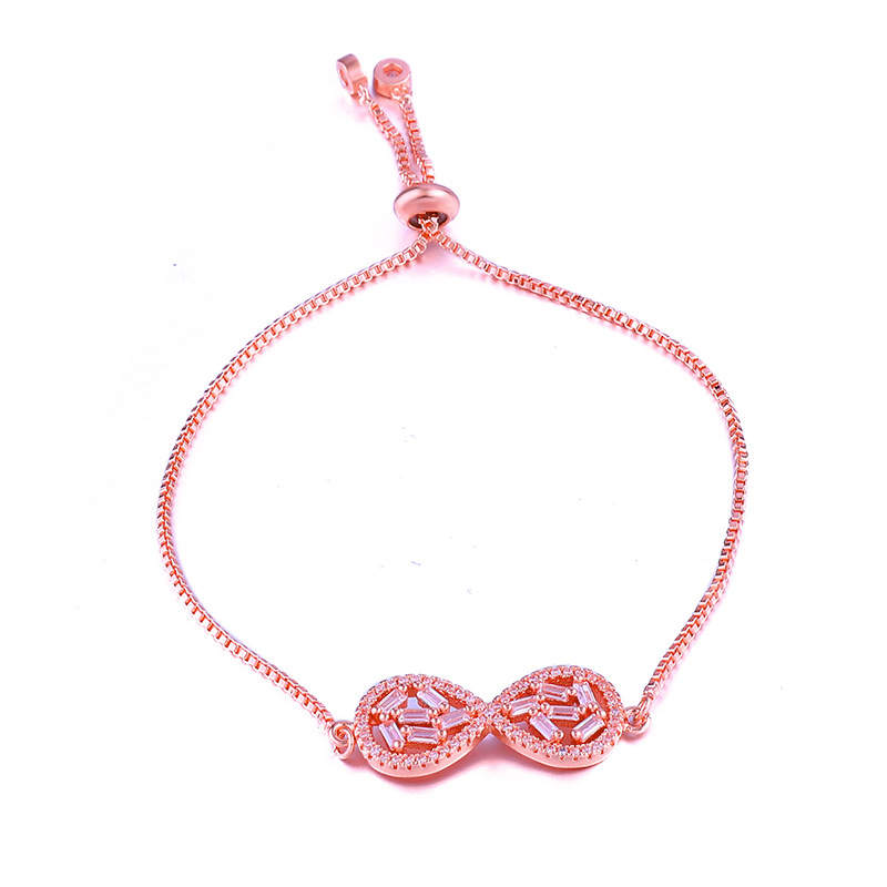 7:Rose Gold Connector   Pull Bracelet 18cm