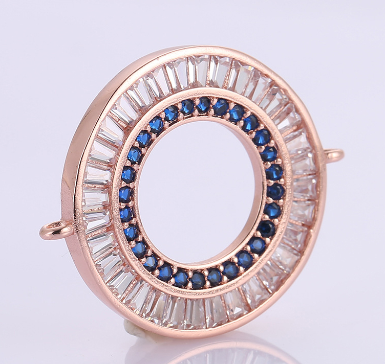 Rose Gold Hole Blue Diamond