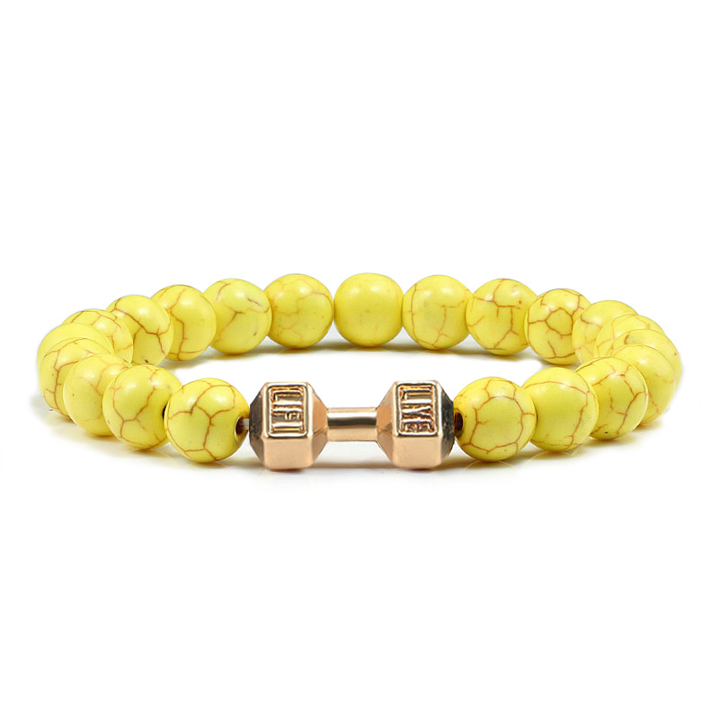 Yellow Turquoise Gold Dumbbells