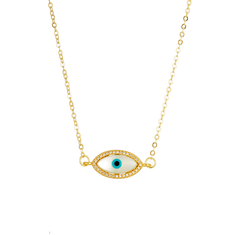 Devil's Eye Zircon Necklace Oval Fritillary