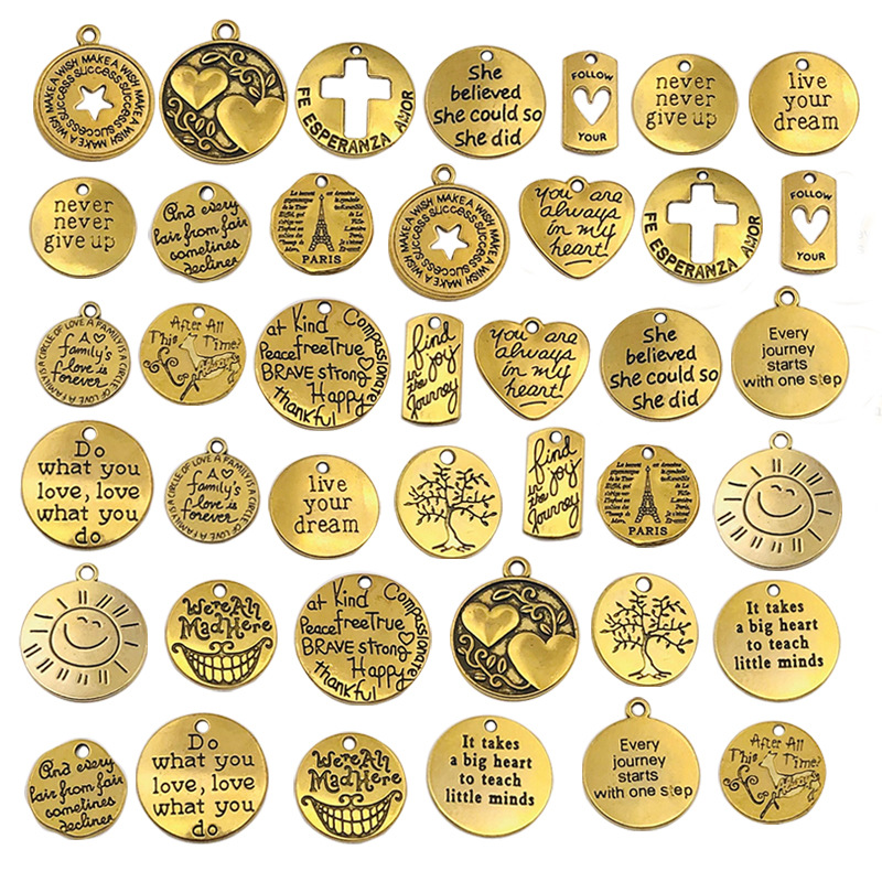 1:Mix 20 Gold Alphabet Hang Tags