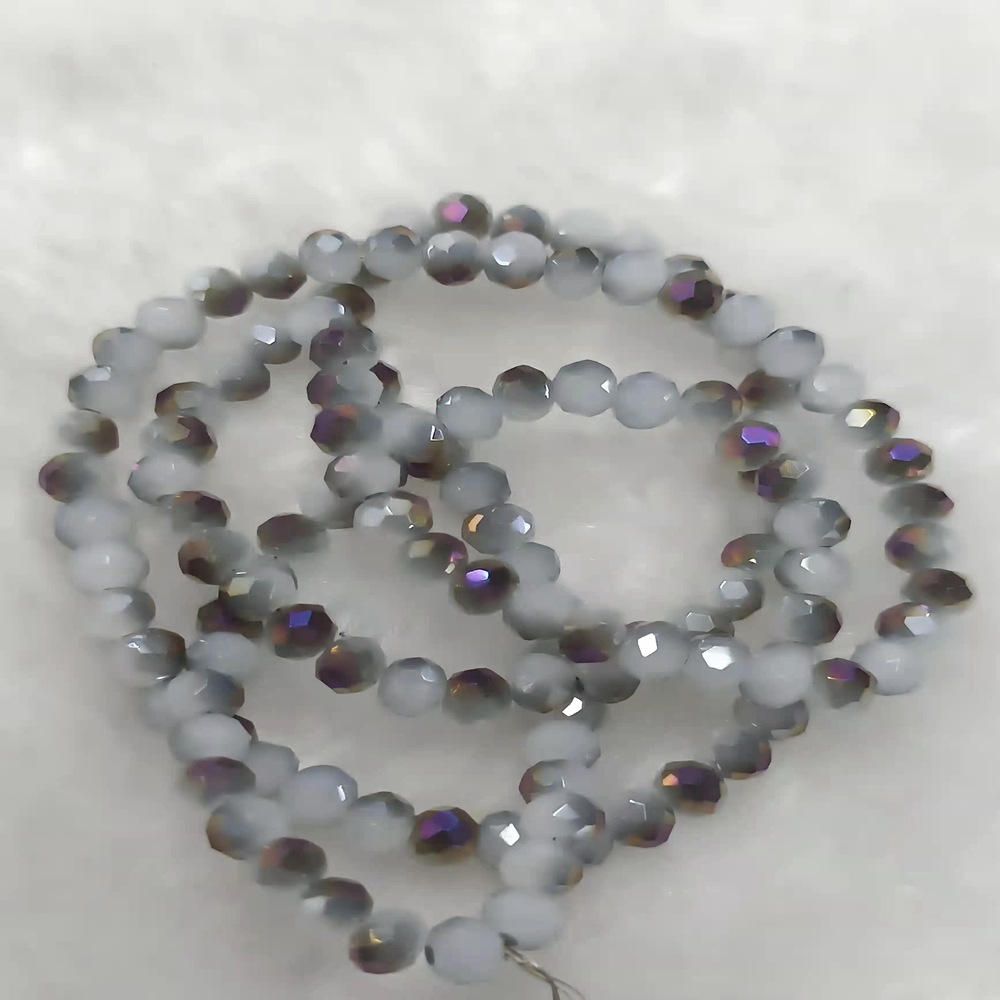 White jade semi-transparent purple 6mm