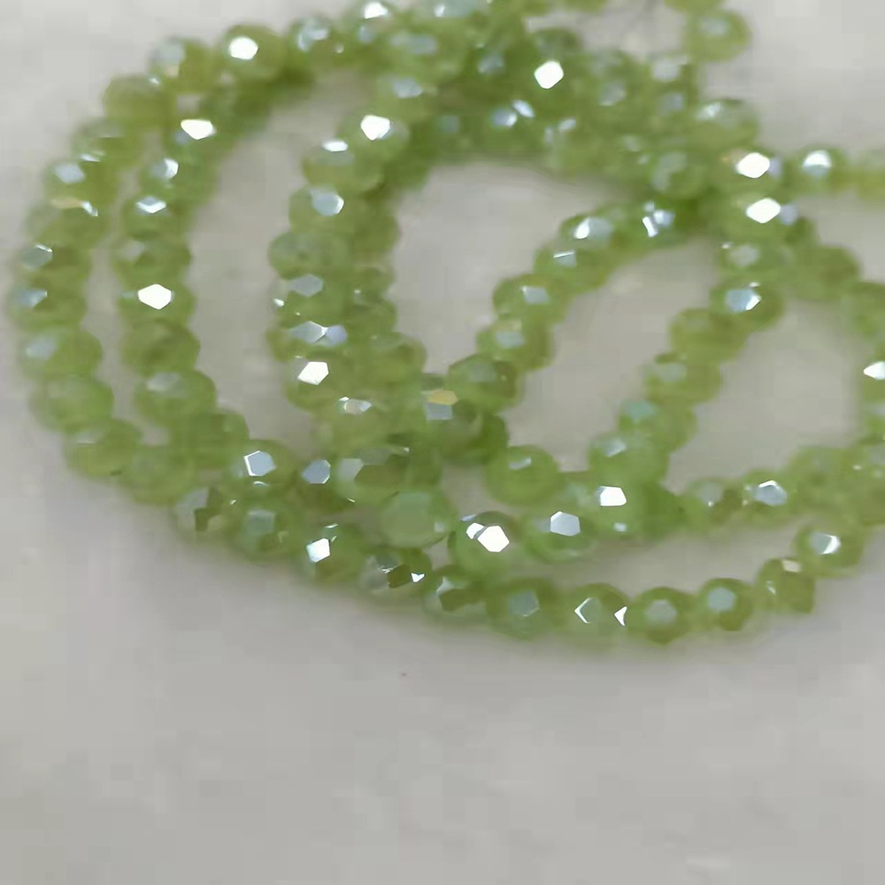 Green jade full gold 4mm