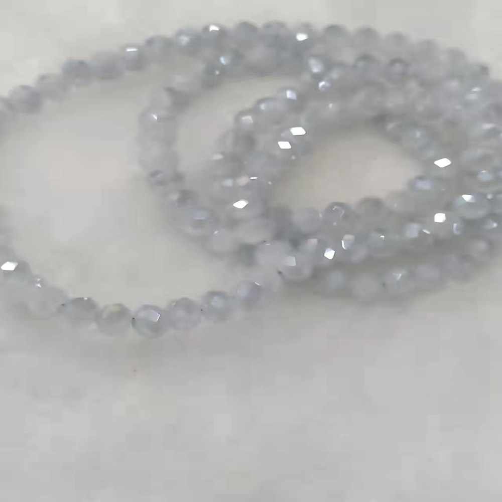 White jade light blue gray 4mm