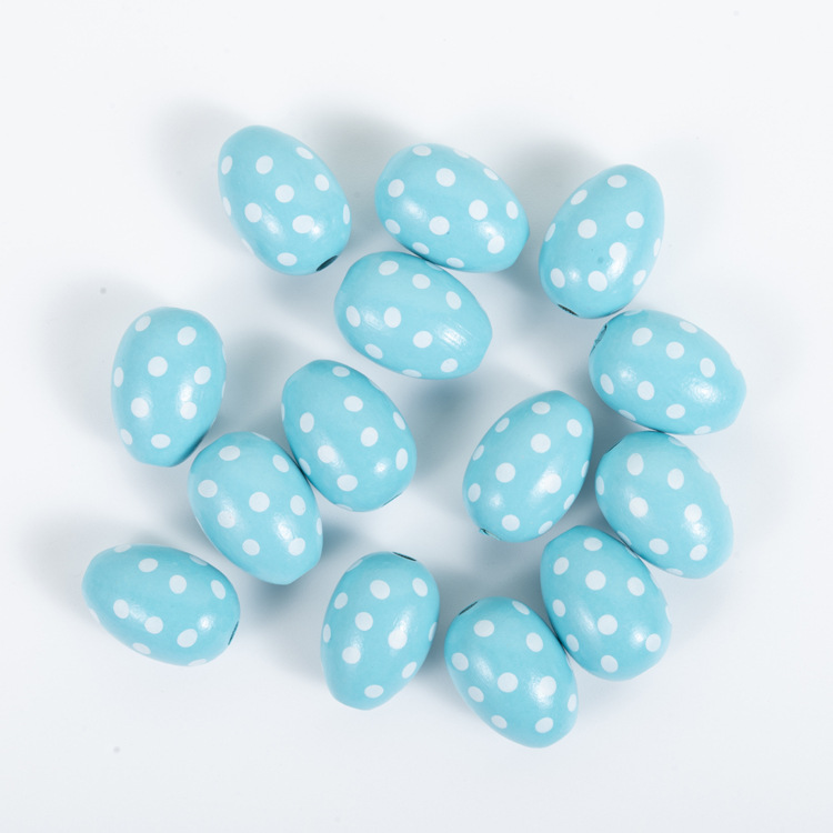 6:Blue Polka Dot Egg 30x20mm