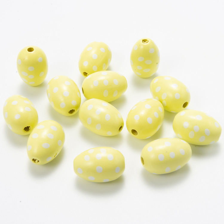 10:Yellow Polka Dot Egg 30x20mm