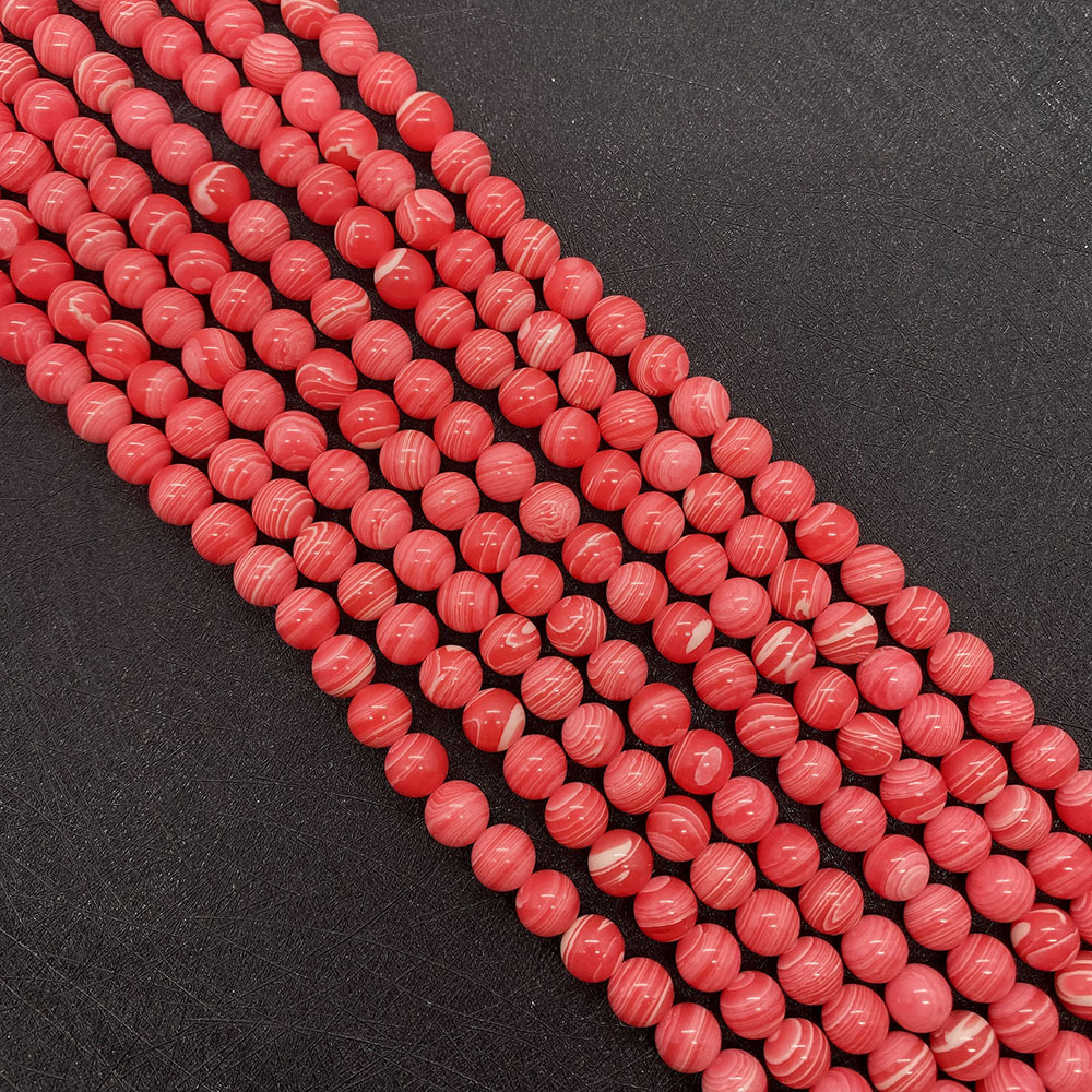 Synthetic red pattern 8mm