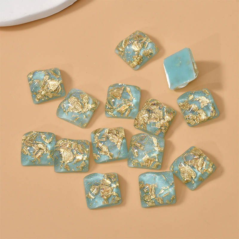 2:8# blue square gold foil 15x15mm